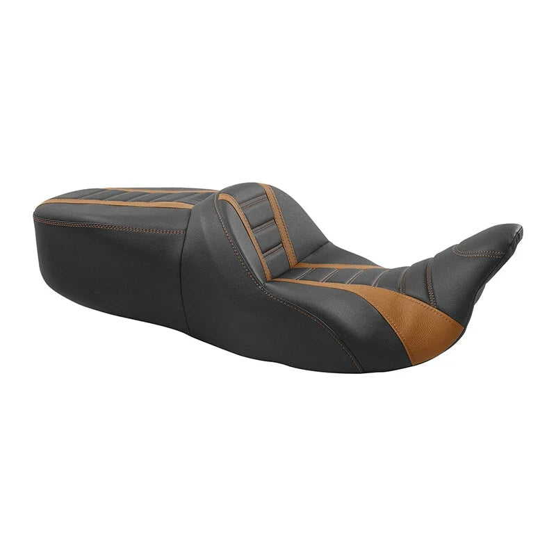 Driver Passenger Seat for Harley Street Road Glide (2009–2023) Black/Orange