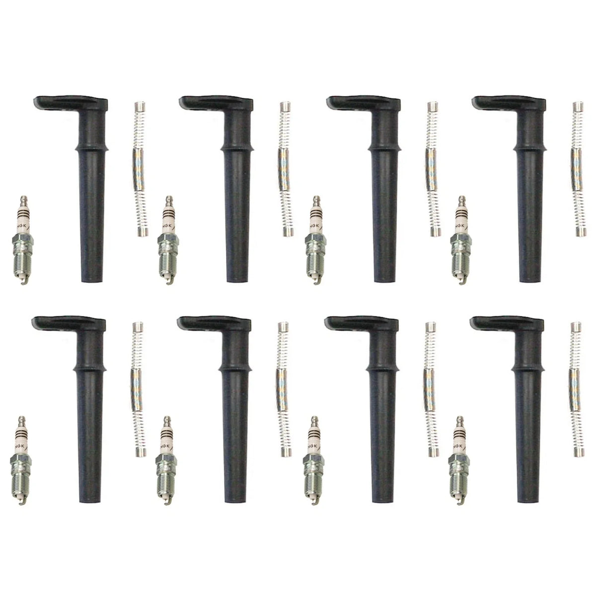 Set of 8 NGK Iridium IX Spark Plugs & Denso Coil Boots for Mustang Navigator (V8)