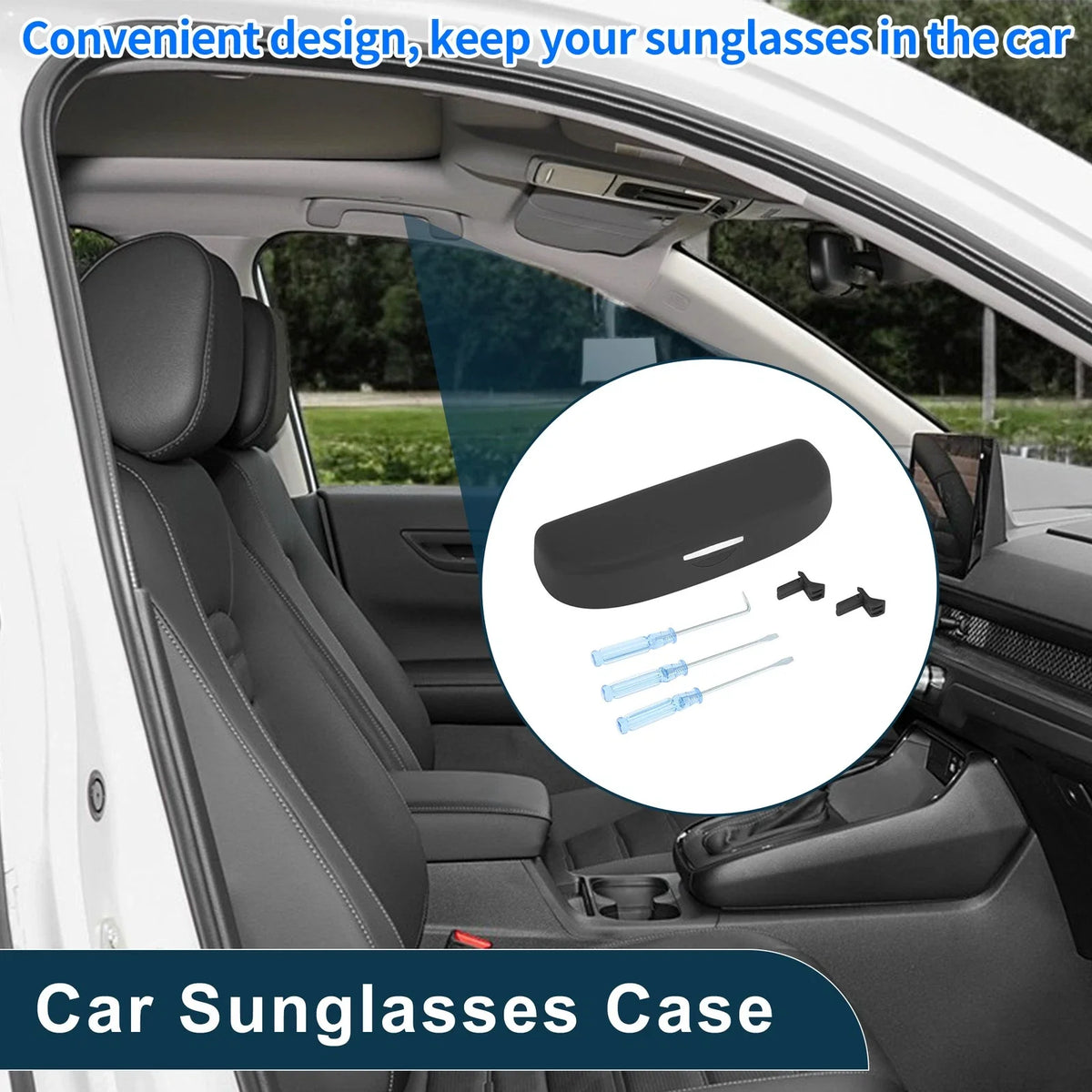 Sunglasses Case for Volkswagen Teramont (2017–2023) Eyeglasses Holder Black