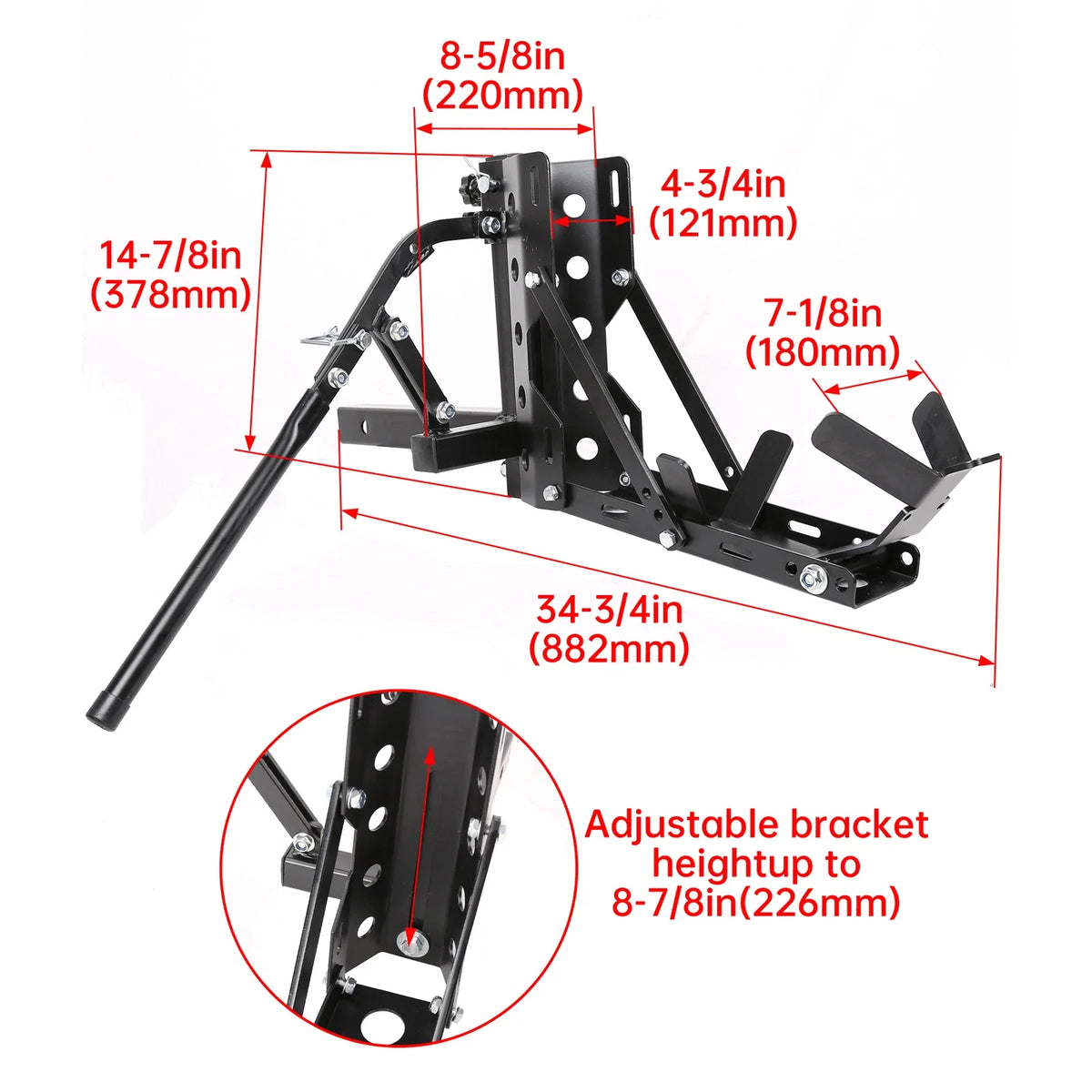800lb Motorcycle Scooter Carrier for 2" Tow Receiver (Universal)