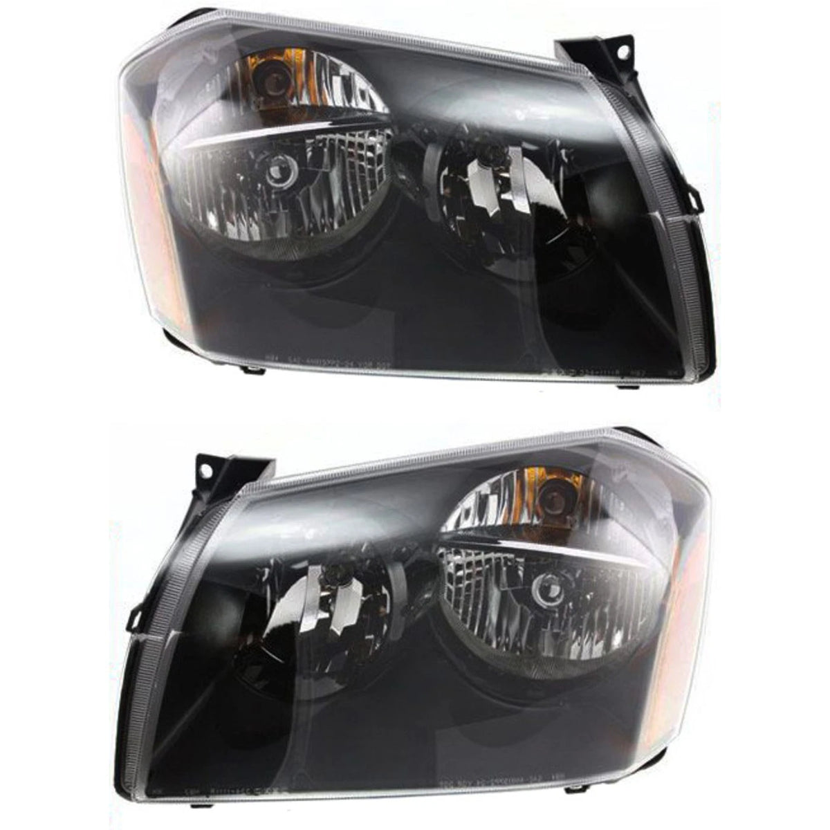 Headlight Set for Dodge Magnum (2005–2007) 2Pc Black Housing