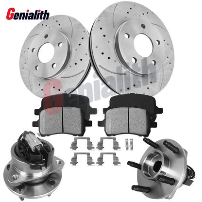 Ceramic Brake Pads & Front Drilled Slotted Rotors for 2006-2011 Chevrolet HHR