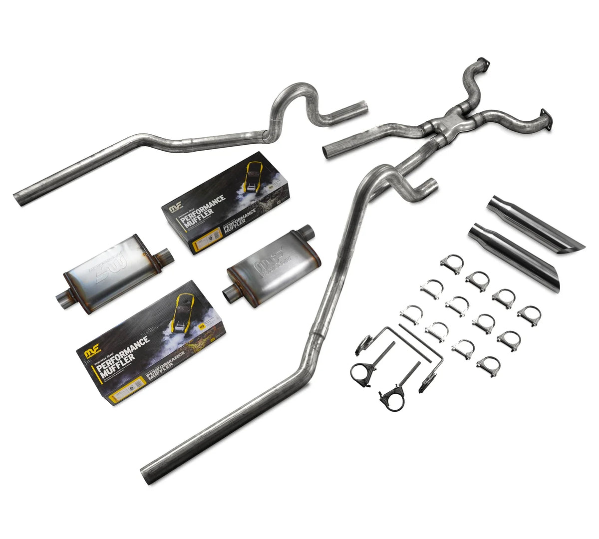Slash Tip Dual Mufflers 2.5" for Ford Crown Victoria (2004–2011)