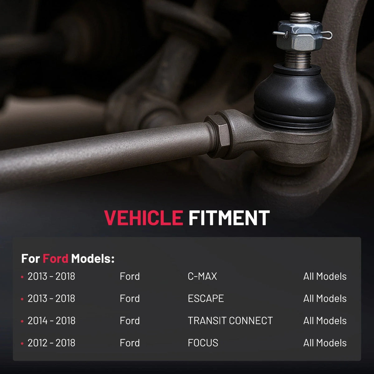 Set of 4 Tie Rod Ends for Ford C-Max Focus Escape 2012-2018