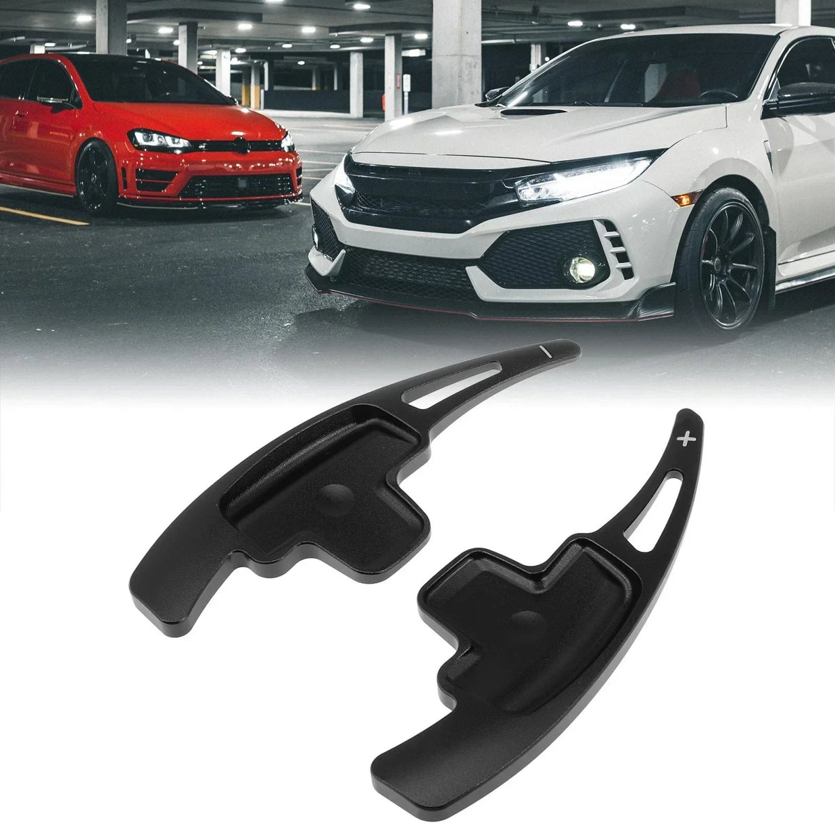 Black Paddle Shifter Extensions for Mercedes-Benz C350 Steering Wheel