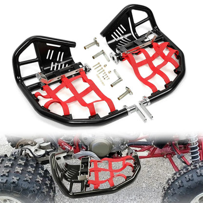 Nerf Bars - Pro Peg Black Red Nets for Honda TRX 400EX 400X (2000-2009)