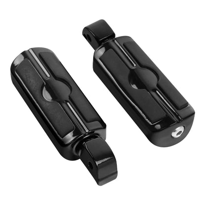 Black Passenger Footpegs for Harley Softail Deluxe Fat Bob (2018–2025)