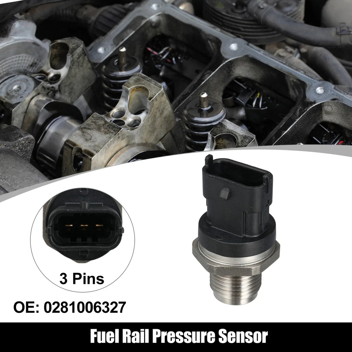 Fuel Rail Pressure Sensor 0281006327 for Dodge Ram 