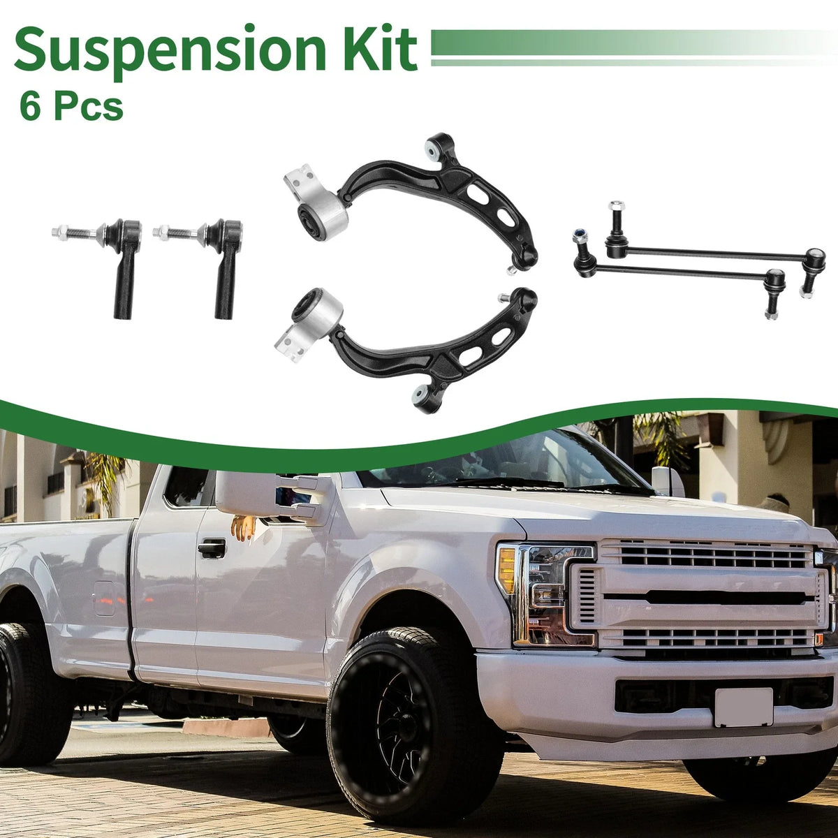 6pcs Front Suspension Kit Control Arm Tie Rod End Sway Bar Link for Ford Flex (2009–2019)