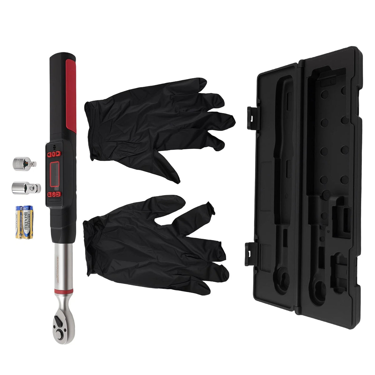 3/8" Digital Torque Wrench Set 5-50Nm with LED Display & 2 Adapters