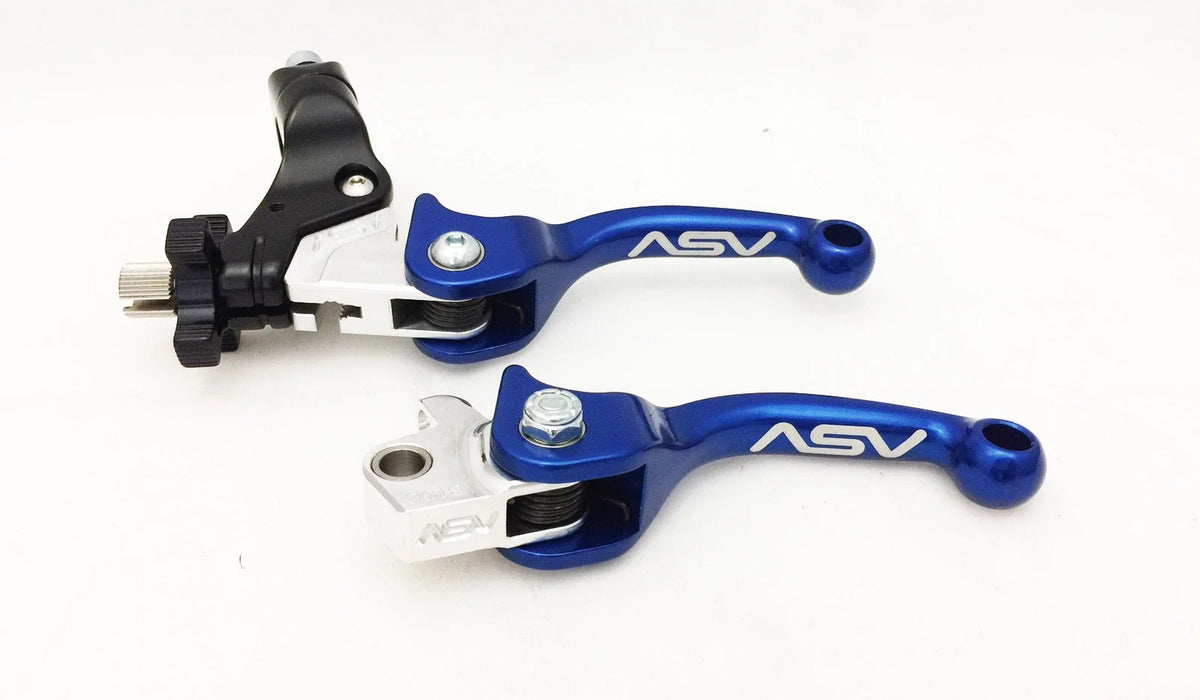 2X Shorty Brake Clutch Perch Levers Blue for Yamaha YZ 125 (2002–2023)