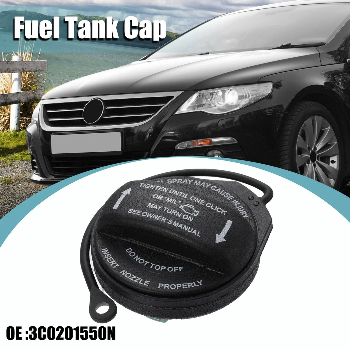 Fuel Tank Cover Door for Volkswagen Tiguan (2009–2011) 3C0201550N