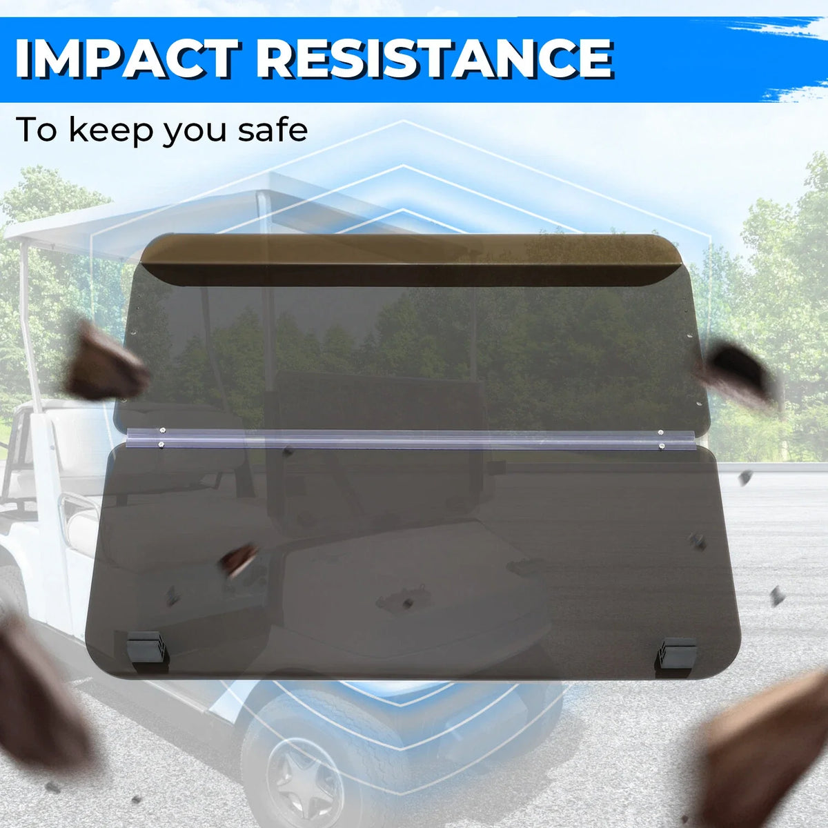 Fold Down Style Tinted Windshield for Yamaha G2 G9 (1985-1995)