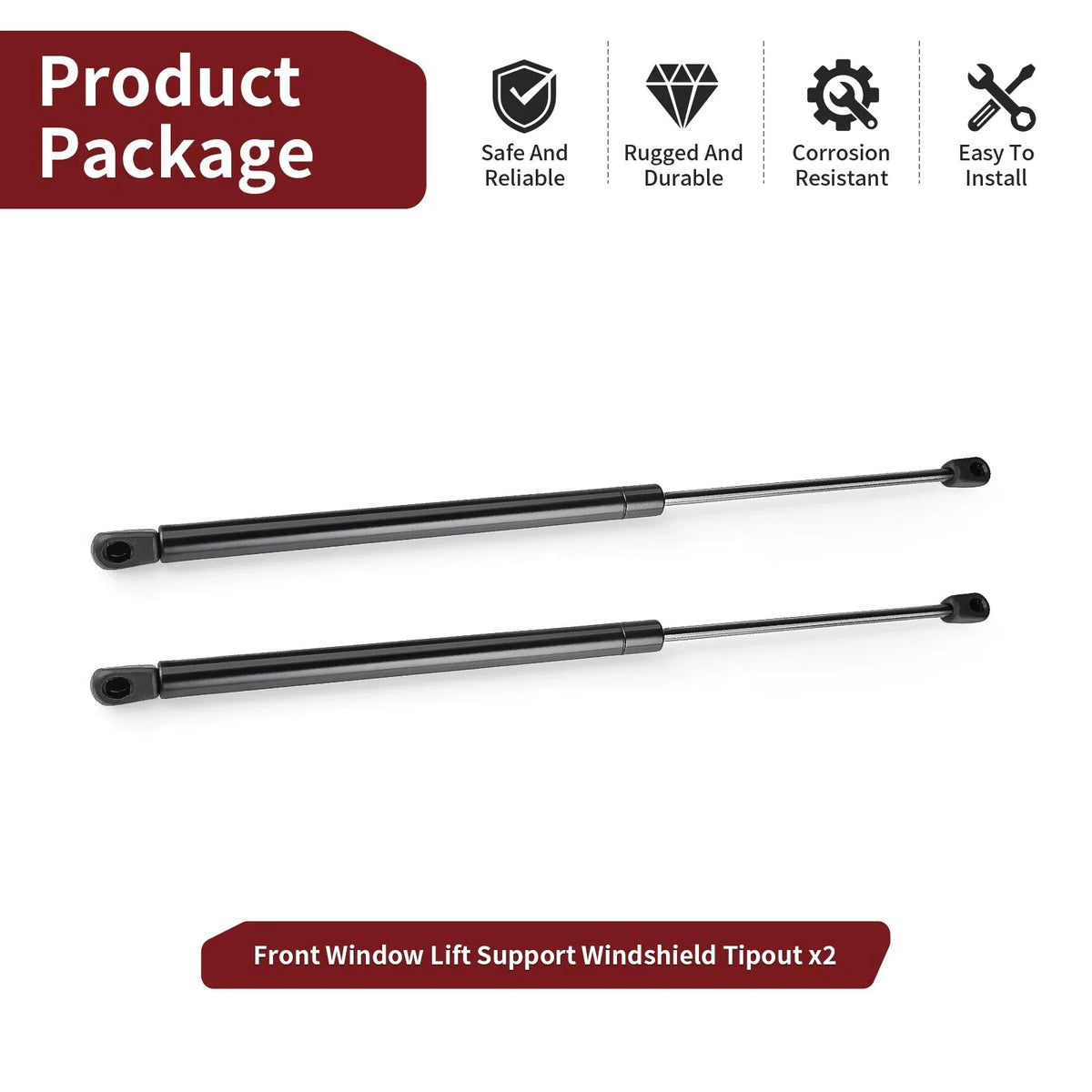 Gas Shock Strut Pair for Windshield Tipout - Polaris Ranger XP 900 2015-2016
