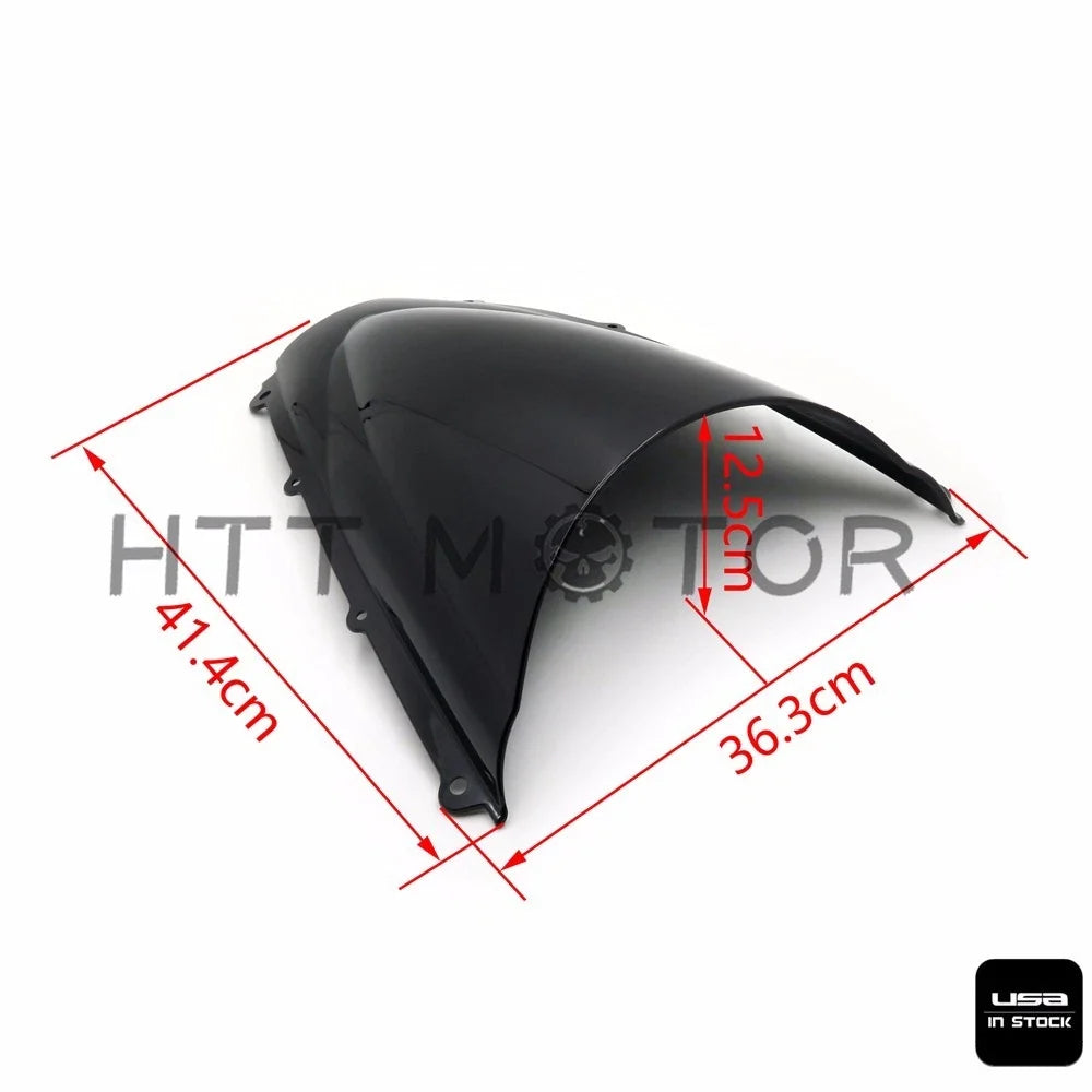Black Double Bubble Windscreen for Triumph Daytona 675 2006-2008
