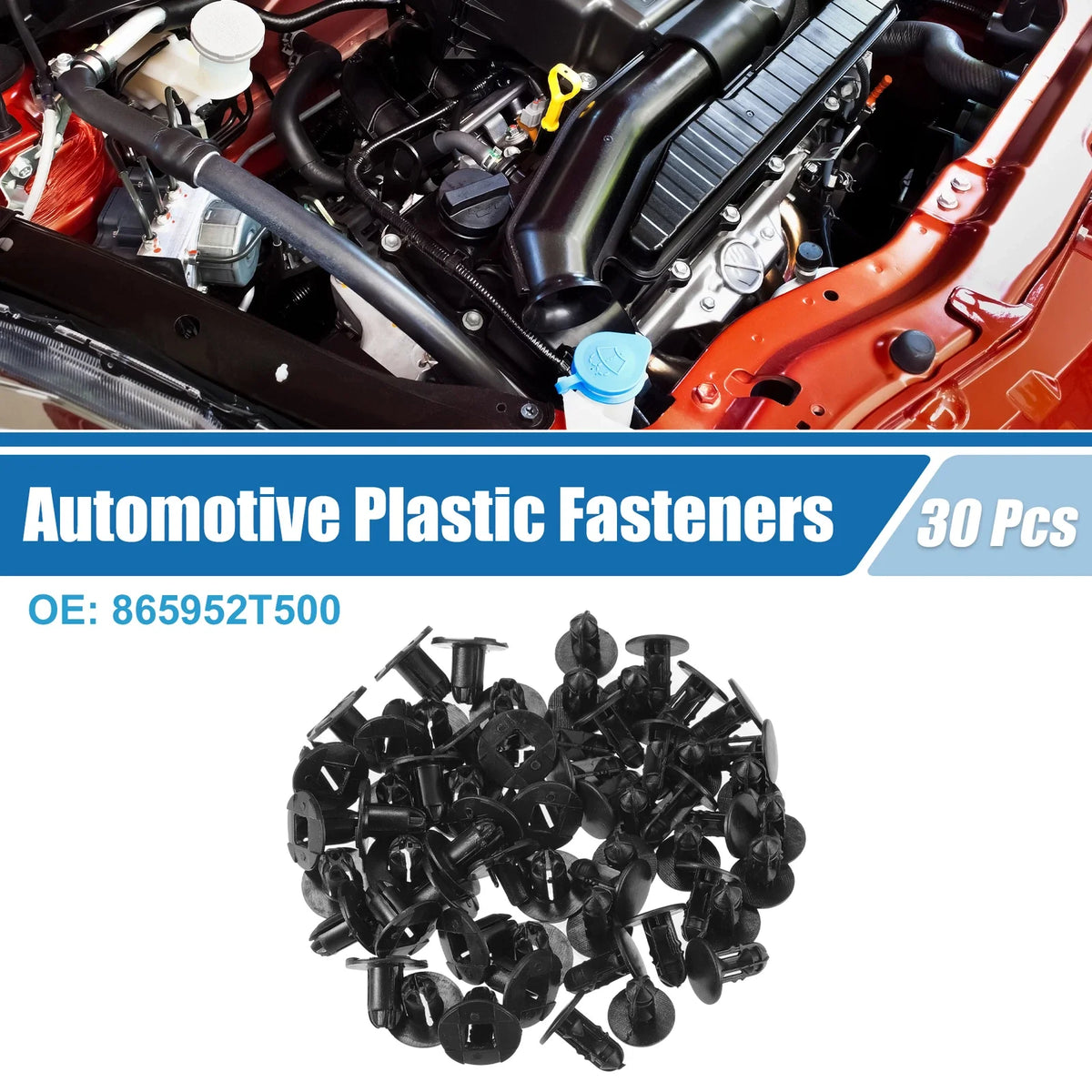 30 Pcs Push-Type Retainer Clip No. 865952T500 for Hyundai Accent (2018–2023)