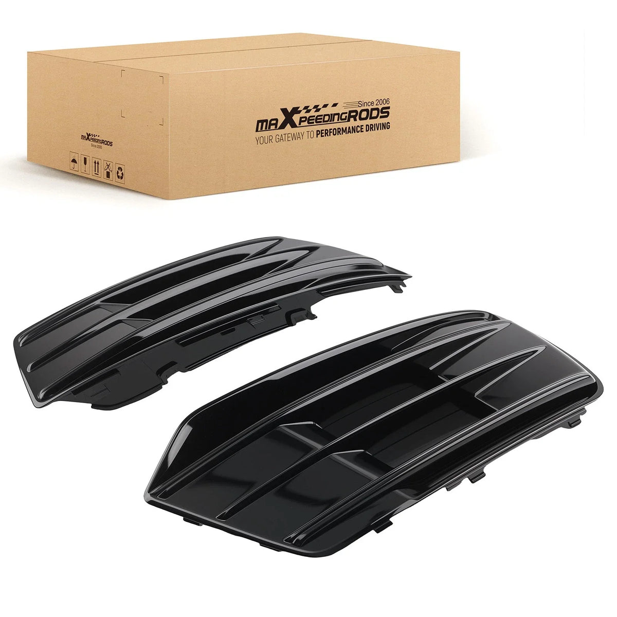 2X Front Bumper Fog Lamp Grille for Audi Q5 (2018–2020)