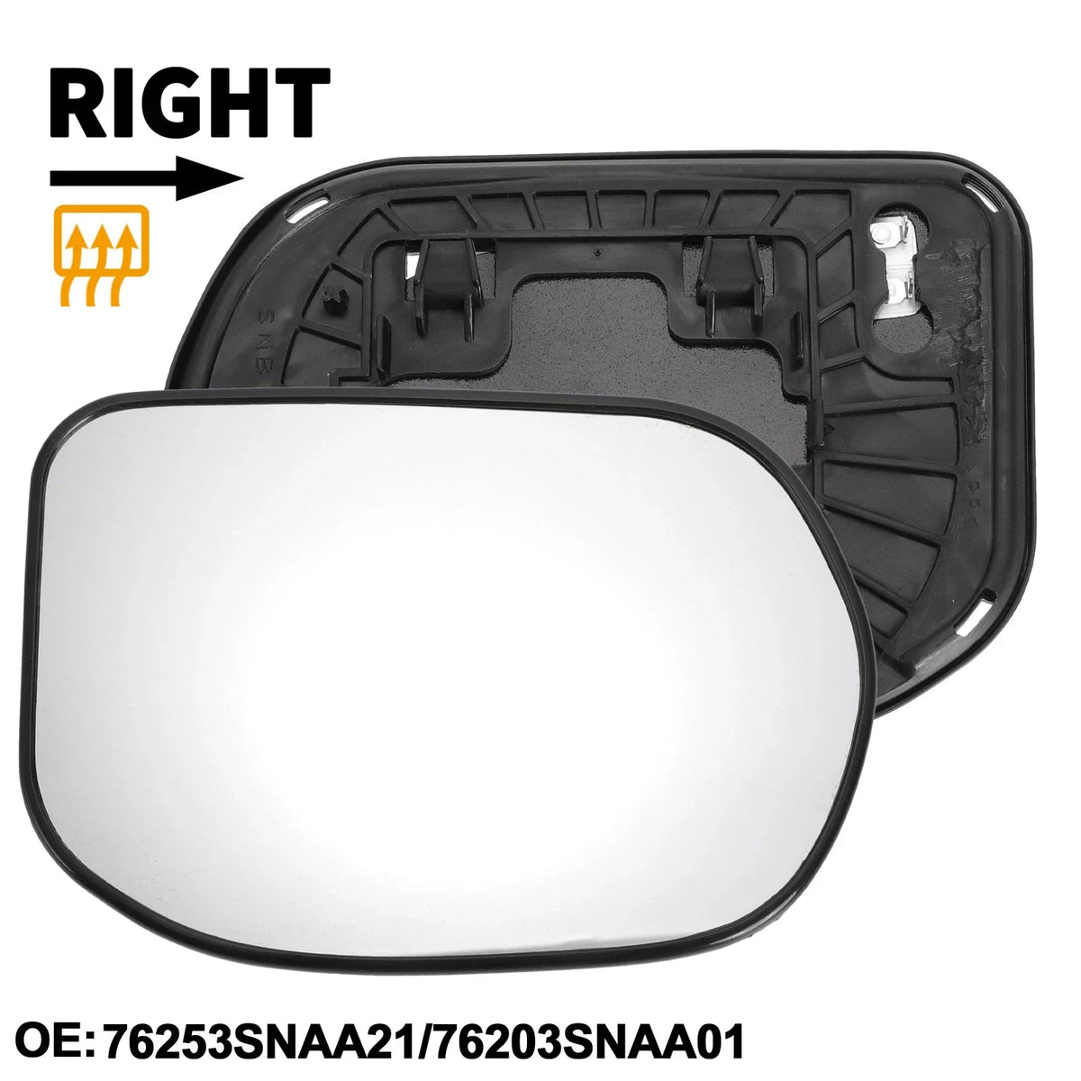 Heated Right Side Mirror Glass for Honda Civic (2008–2011)