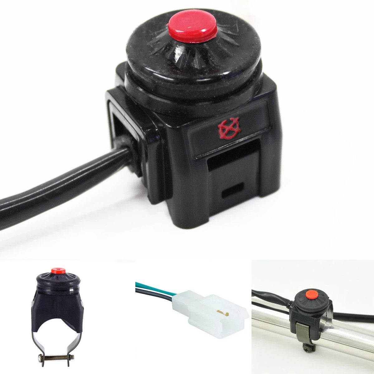 7/8" 22mm Motorcycle ATV Starter On Off Button Horn Kill Switch