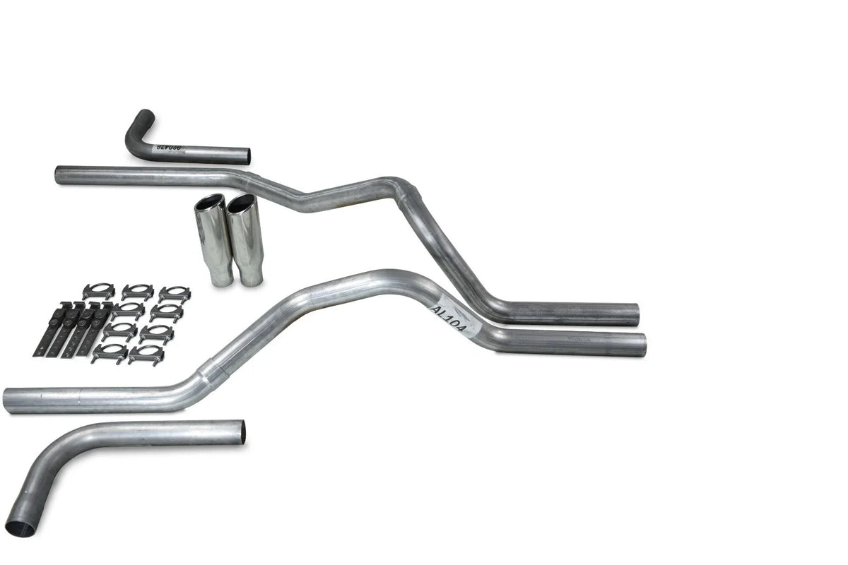 2.5" Dual Exhaust Kit for Ford F-150 (1987–1997) - Side Exit, Clamp on Tips