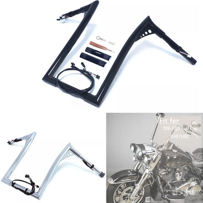Handlebar 12" 14" 16" Rise Prewired for Harley Road King FLHR/C 2016-2023