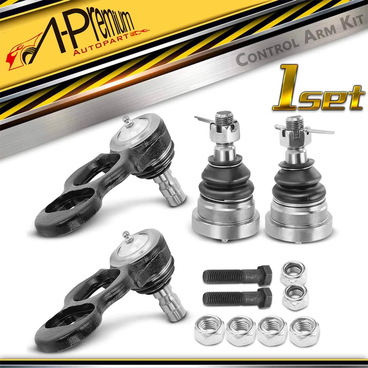 Set of 4 Front Upper & Lower Ball Joints for Ford Crown Victoria (1992–2011)