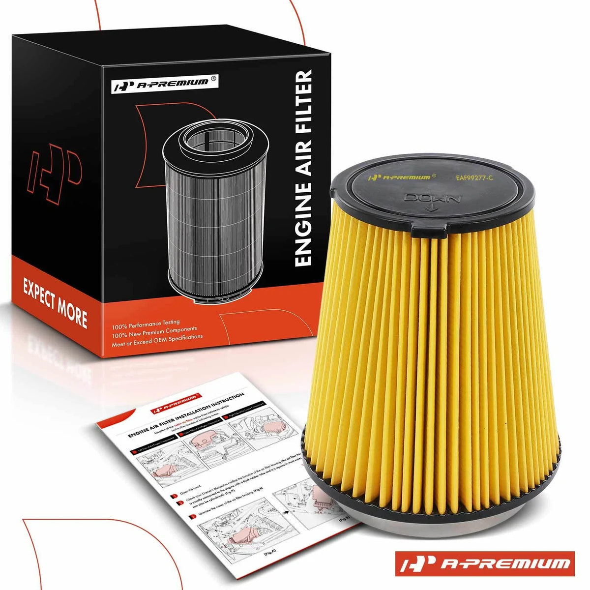Engine Air Filter for Ford Mustang (2015–2022) V8 5.0L 5.2L