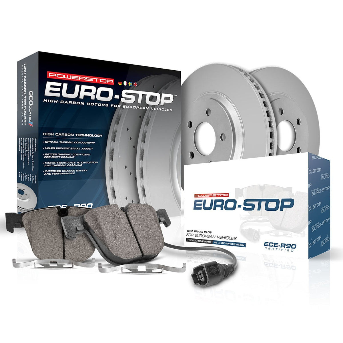 Brake Disc and Pad Kit Set of 2 for BMW 525i 528 (2000-2006) by Powerstop