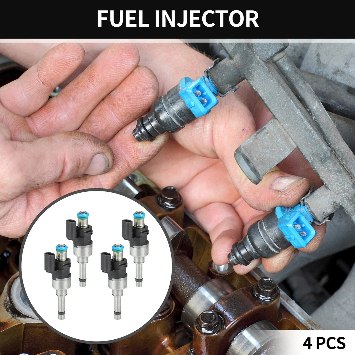 Set of 4 Fuel Injectors No.DS7Z-9F593-DA for Ford Escape (2017–2019) 1.5L