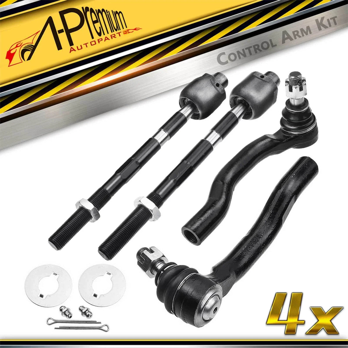 Set of 4 Inner & Outer Tie Rod Ends for Nissan Frontier Pathfinder (2005–2019)