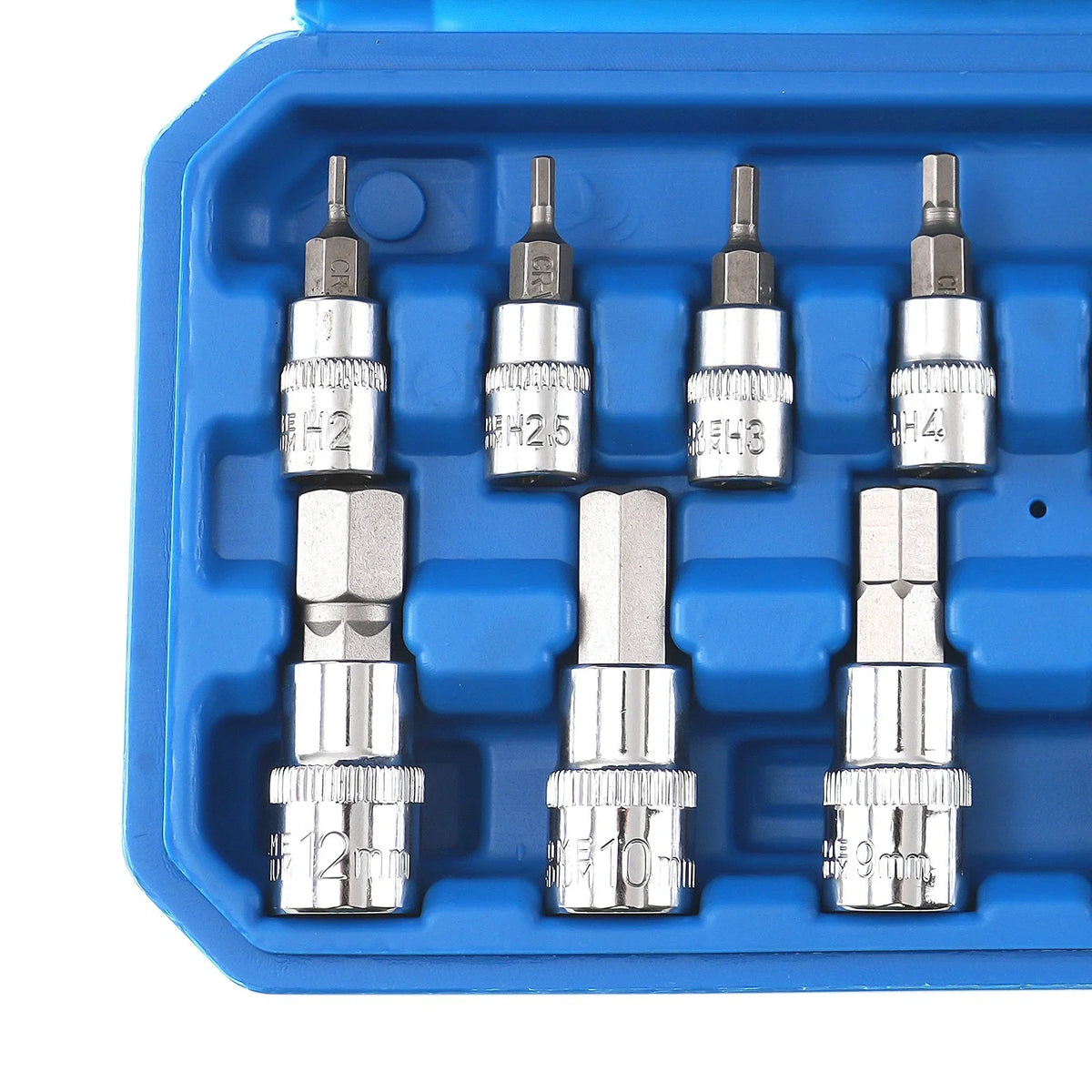 Hex Bit Socket Set (Metric) - 13 Pieces for 1/4, 3/8, 1/2 Drive