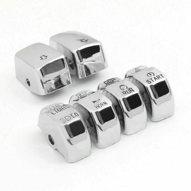 Chrome Button Cap Kit for Control Switch Housing - Harley Softail 2011