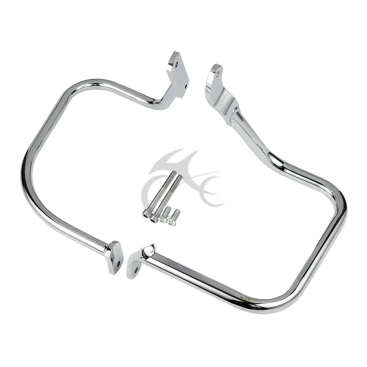 Saddlebag Crash Bar Guard Rail in Chrome/Black for Harley FLST FLSTC 2000-2017