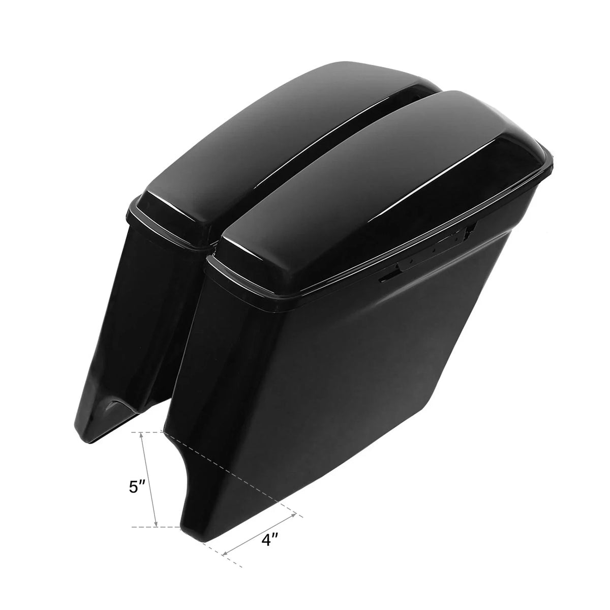 Black Stretched Saddlebags & Conversion Brackets for Harley Softail (1984–2017)