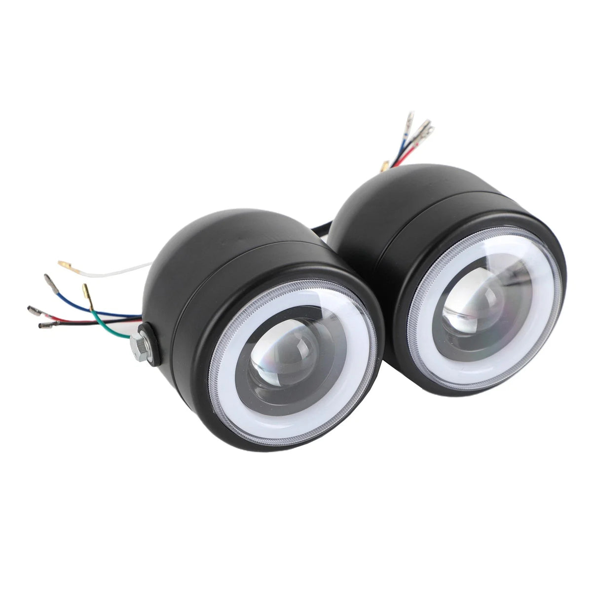 Twin Headlight for Universal Motorcycle (Black)