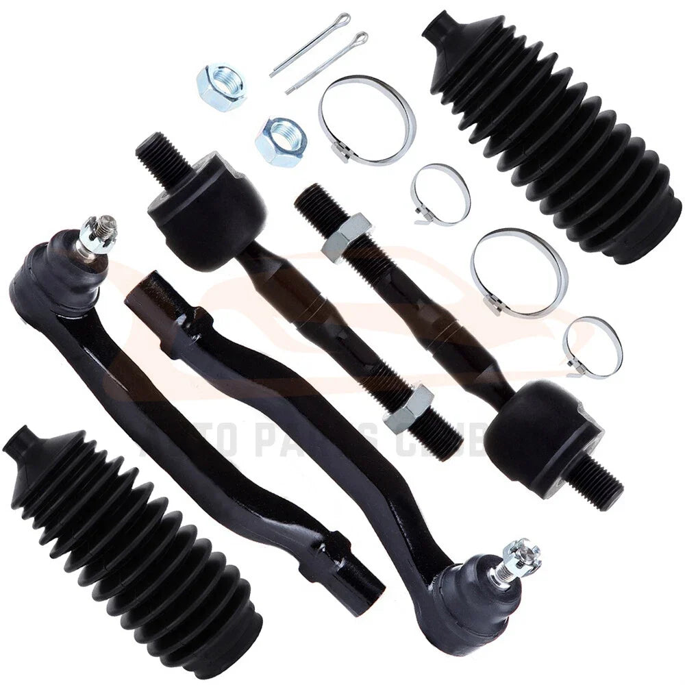 Set of 6 Steering Tie Rod Rack and Pinion Bellows for Honda Accord (1998–2002)