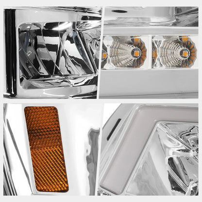 Chrome Housing LED DRL Headlights with Turn Signal for Chevy Camaro 2014-2015