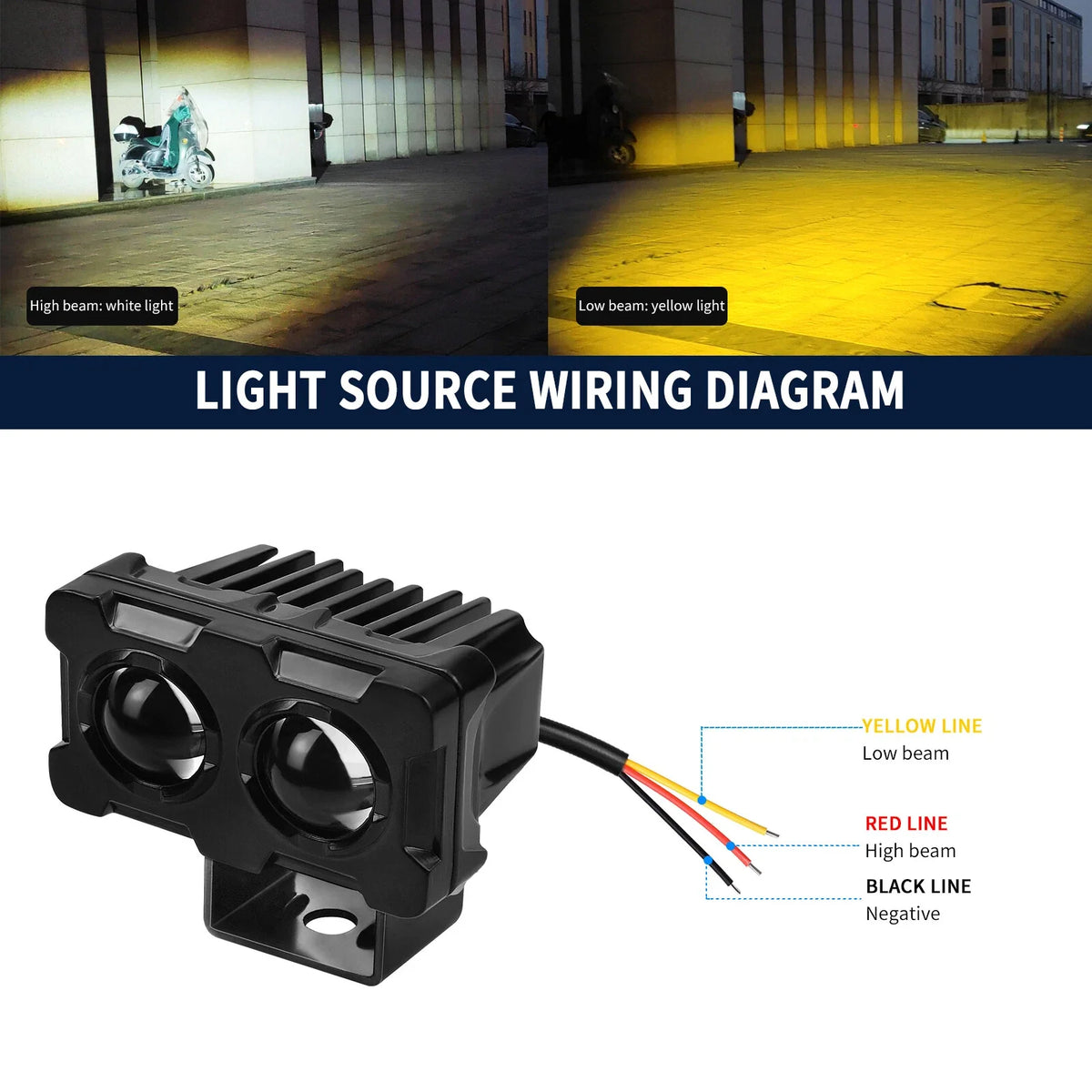 Waterproof 30W LED Motorcycle Spotlight Worklight