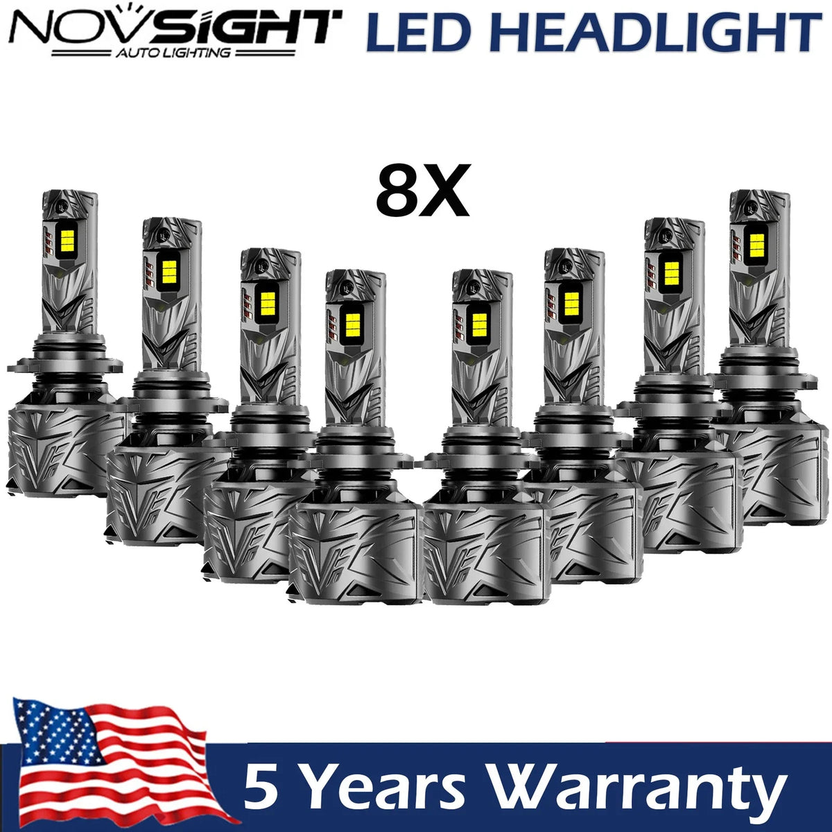 LED Headlight Bulbs Combo 9005 H11 6000K - 8PCS for Universal Fit