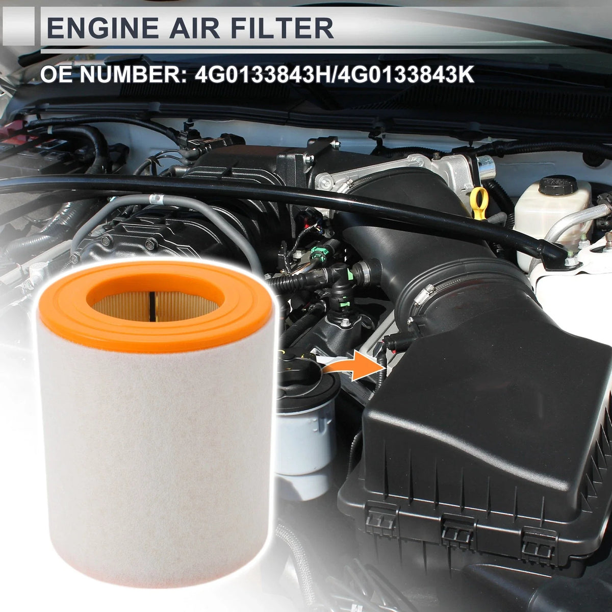 Car Engine Air Filter No. 4G0133843K for Audi A6 2.0L (2012–2018)