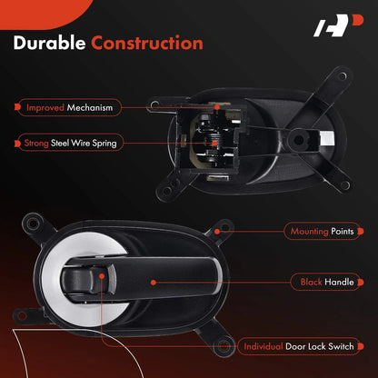 Front Left Interior Door Handle Black+Rouge for 2006–2009 Nissan Quest