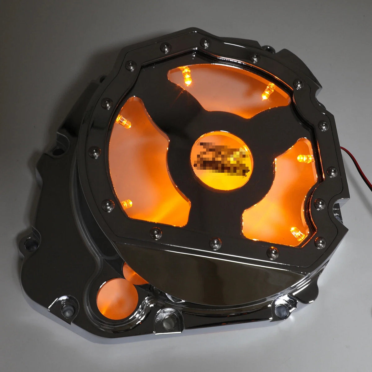 Engine Clutch Cover in Yellow LED Chrome for Suzuki GSXR 600 750 1000 2001-2005