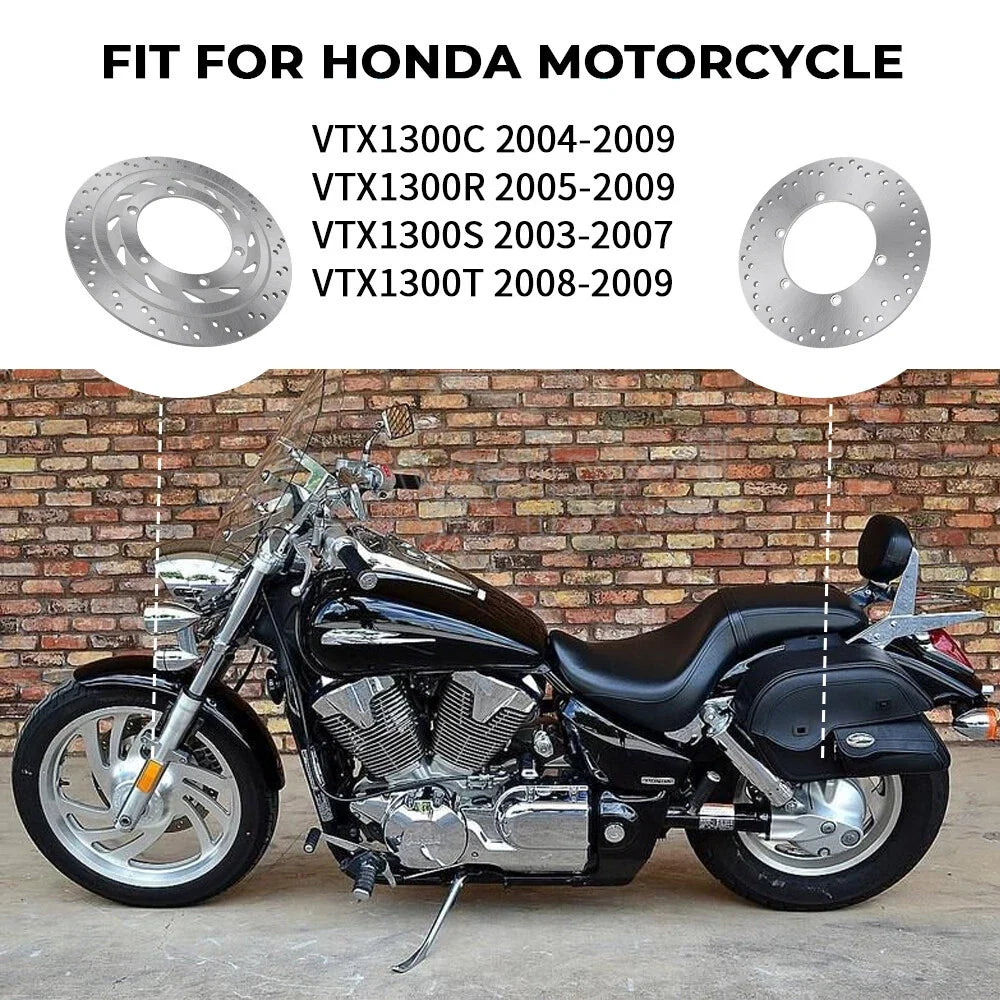 Front and Rear Brake Discs for Honda VTX1300 2003 to 2009