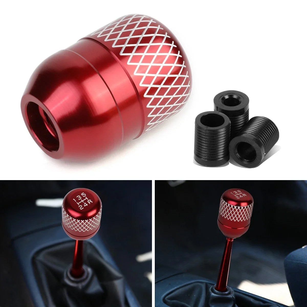 42mm Racing Manual 5-Speed Aluminum Shift Knob for Universal JDM Type-R