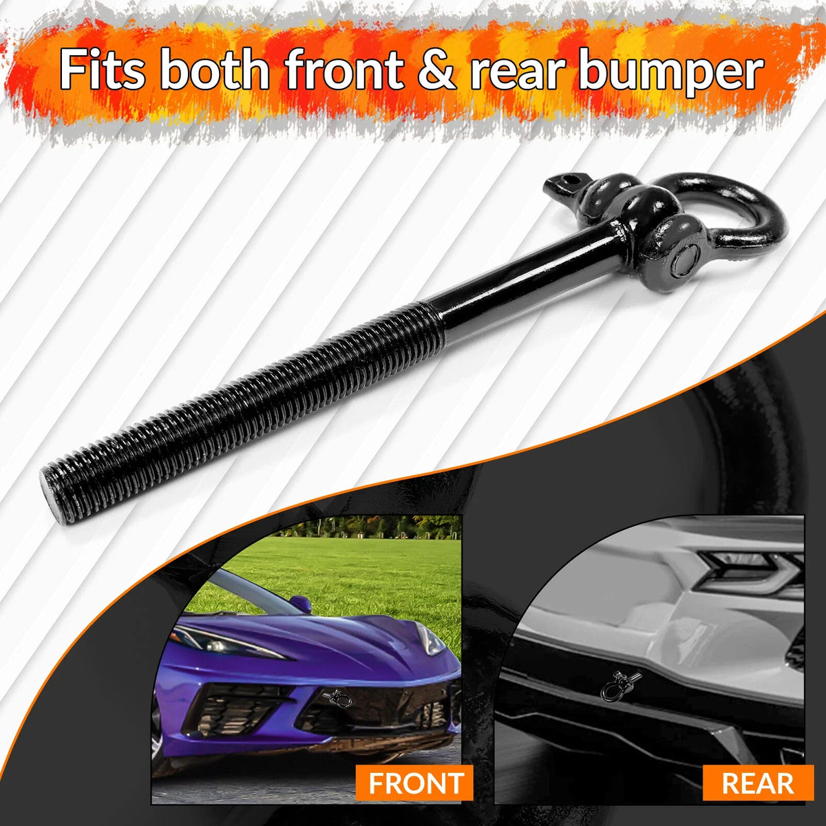 Black Front/Rear Tow Hook 15234068 for Corvette C8 (2020–2025)