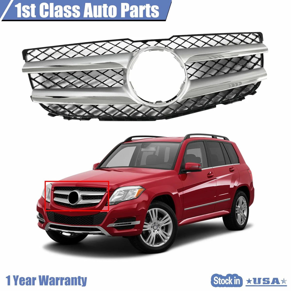 Front Upper Bumper Grille for Mercedes-Benz GLK250/350 (2013–2015)