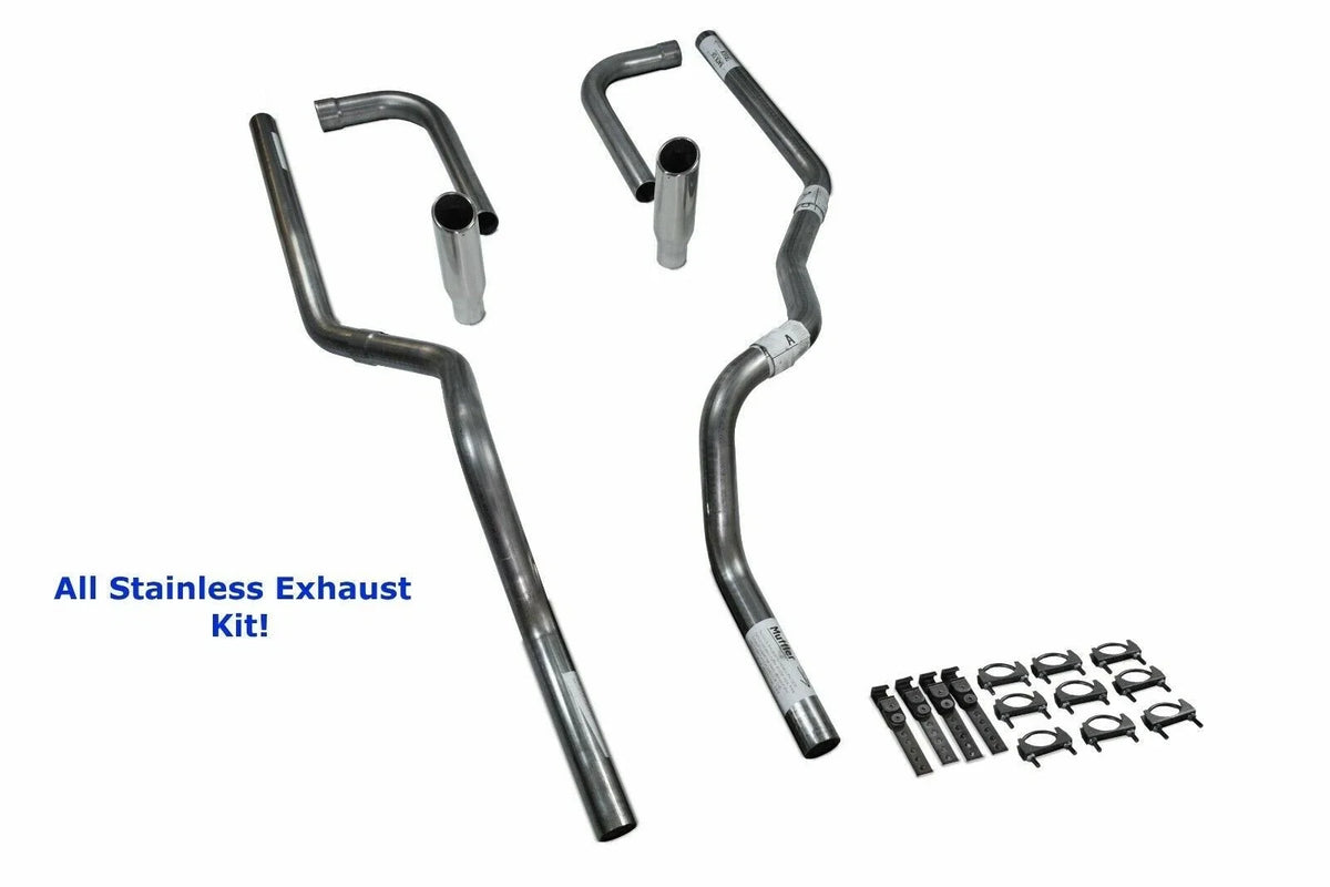 Dual Exhaust Kit for Dodge Ram 1500 (1994–2003) Side Rolled Tip