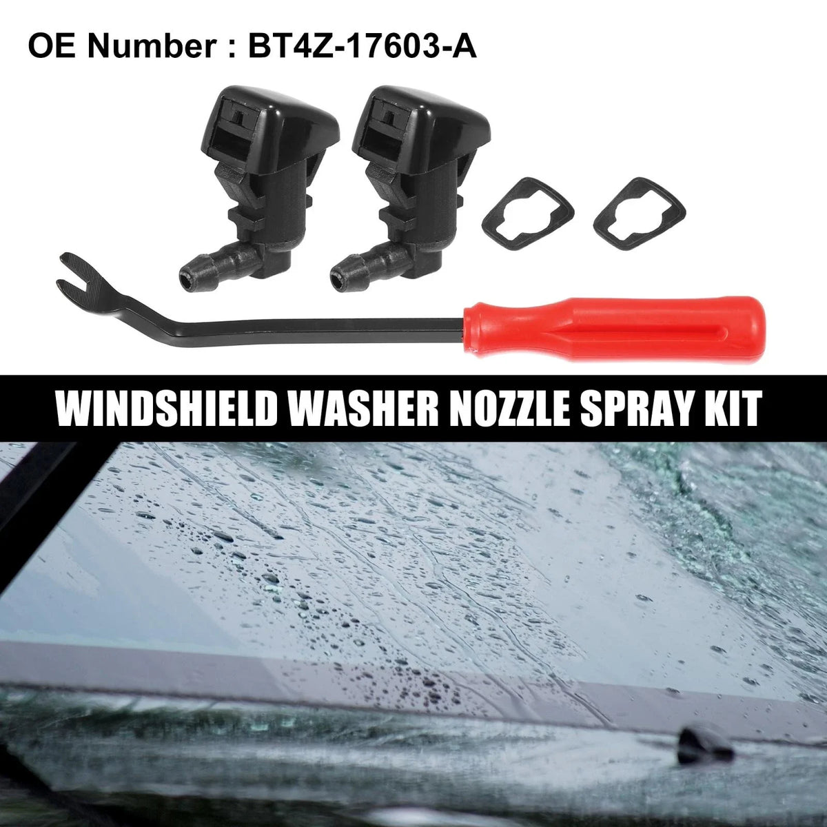 5pcs Front Windshield Washer Nozzle Spray Jet Kit BT4Z-17603-A for Ford Edge (2015–2023)