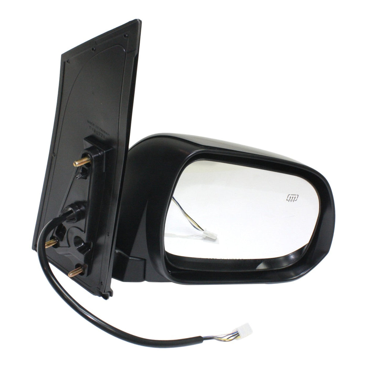 Heated Power Mirror - Right Side, Smooth Black for 2011-2012 Toyota Sienna