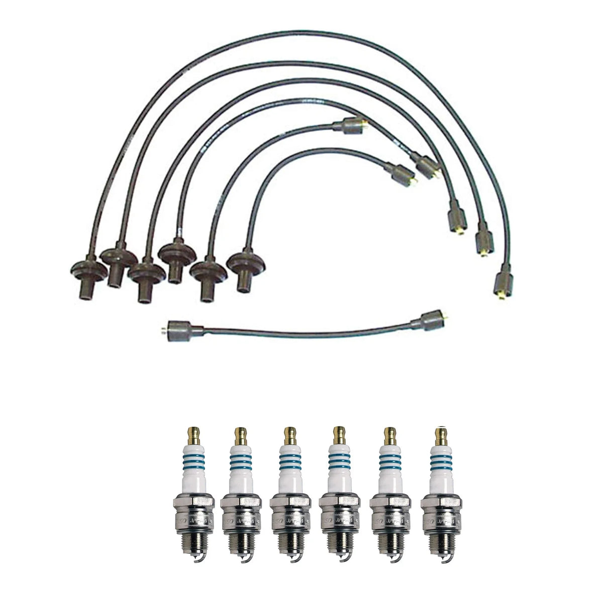Denso 7mm Wire Set & 6 Iridium Power Spark Plugs Kit for Chevy Corvair H6 (1960–1969)